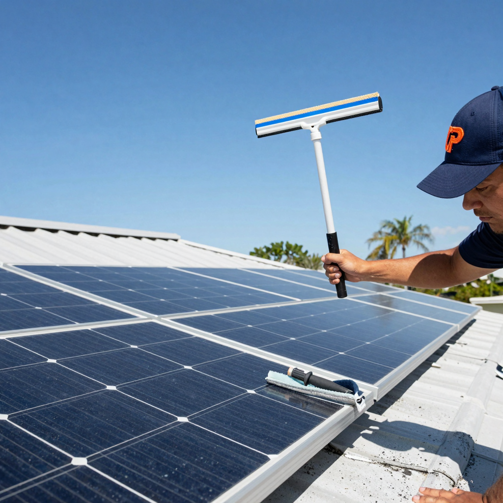 Professional solar panel cleaning service